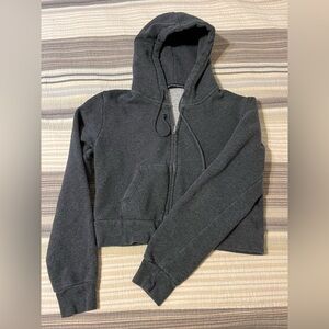 Brandy Melville Gray Cropped Hoodie. OS